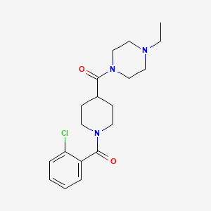 molecular formula C19H26ClN3O2 B4648893 1-{[1-(2-chlorobenzoyl)-4-piperidinyl]carbonyl}-4-ethylpiperazine 