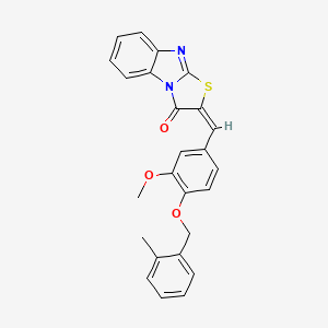 molecular formula C25H20N2O3S B4648915 2-{3-methoxy-4-[(2-methylbenzyl)oxy]benzylidene}[1,3]thiazolo[3,2-a]benzimidazol-3(2H)-one 