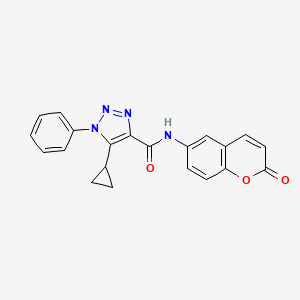 molecular formula C21H16N4O3 B4648920 5-cyclopropyl-N-(2-oxo-2H-chromen-6-yl)-1-phenyl-1H-1,2,3-triazole-4-carboxamide 