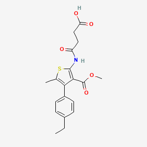 molecular formula C19H21NO5S B4648926 4-{[4-(4-ethylphenyl)-3-(methoxycarbonyl)-5-methyl-2-thienyl]amino}-4-oxobutanoic acid 