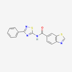molecular formula C16H10N4OS2 B4648933 N-(3-phenyl-1,2,4-thiadiazol-5-yl)-1,3-benzothiazole-6-carboxamide 