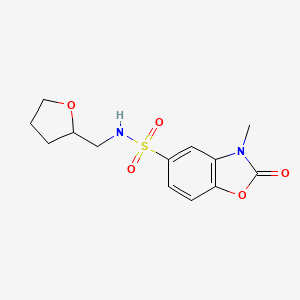 molecular formula C13H16N2O5S B4648939 3-methyl-2-oxo-N-(tetrahydro-2-furanylmethyl)-2,3-dihydro-1,3-benzoxazole-5-sulfonamide 