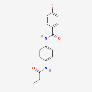 molecular formula C16H15FN2O2 B4649011 4-fluoro-N-[4-(propionylamino)phenyl]benzamide 