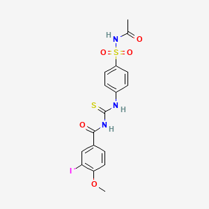molecular formula C17H16IN3O5S2 B4649020 N-[({4-[(acetylamino)sulfonyl]phenyl}amino)carbonothioyl]-3-iodo-4-methoxybenzamide 