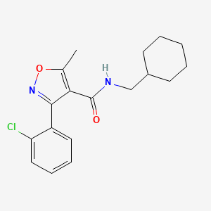 3-(2-chlorophenyl)-N-(cyclohexylmethyl)-5-methyl-4-isoxazolecarboxamide