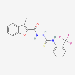 molecular formula C18H14F3N3O2S B4649035 2-[(3-methyl-1-benzofuran-2-yl)carbonyl]-N-[2-(trifluoromethyl)phenyl]hydrazinecarbothioamide 