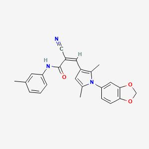 molecular formula C24H21N3O3 B4649045 3-[1-(1,3-benzodioxol-5-yl)-2,5-dimethyl-1H-pyrrol-3-yl]-2-cyano-N-(3-methylphenyl)acrylamide 