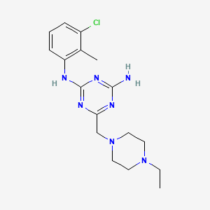 molecular formula C17H24ClN7 B4649054 N-(3-chloro-2-methylphenyl)-6-[(4-ethyl-1-piperazinyl)methyl]-1,3,5-triazine-2,4-diamine 