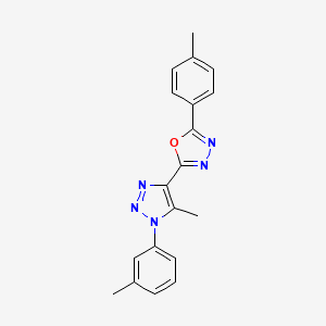 molecular formula C19H17N5O B4649075 2-[5-methyl-1-(3-methylphenyl)-1H-1,2,3-triazol-4-yl]-5-(4-methylphenyl)-1,3,4-oxadiazole 