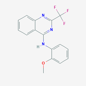 molecular formula C16H12F3N3O B4649078 N-(2-methoxyphenyl)-2-(trifluoromethyl)-4-quinazolinamine 