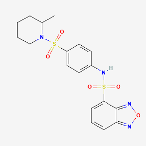 molecular formula C18H20N4O5S2 B4649086 N-{4-[(2-methyl-1-piperidinyl)sulfonyl]phenyl}-2,1,3-benzoxadiazole-4-sulfonamide 
