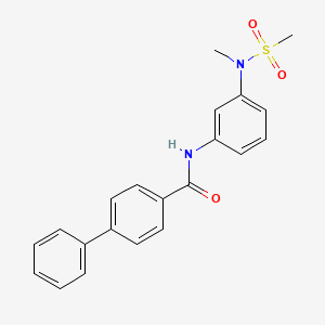 molecular formula C21H20N2O3S B4649116 N-{3-[methyl(methylsulfonyl)amino]phenyl}-4-biphenylcarboxamide 