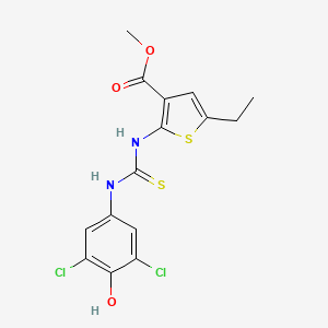 molecular formula C15H14Cl2N2O3S2 B4649129 methyl 2-({[(3,5-dichloro-4-hydroxyphenyl)amino]carbonothioyl}amino)-5-ethyl-3-thiophenecarboxylate 
