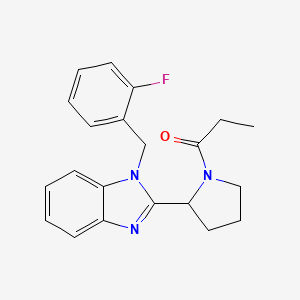 molecular formula C21H22FN3O B4649170 1-(2-fluorobenzyl)-2-(1-propionyl-2-pyrrolidinyl)-1H-benzimidazole 