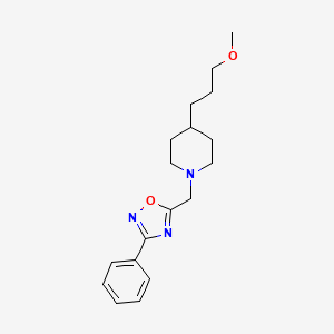 molecular formula C18H25N3O2 B4649192 4-(3-methoxypropyl)-1-[(3-phenyl-1,2,4-oxadiazol-5-yl)methyl]piperidine 