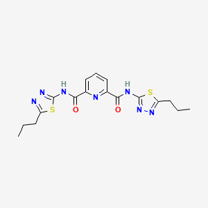 molecular formula C17H19N7O2S2 B4649202 N,N'-bis(5-propyl-1,3,4-thiadiazol-2-yl)-2,6-pyridinedicarboxamide 