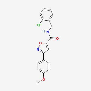 molecular formula C18H15ClN2O3 B4649212 N-(2-chlorobenzyl)-3-(4-methoxyphenyl)isoxazole-5-carboxamide 