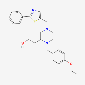 molecular formula C25H31N3O2S B4649213 2-{1-(4-ethoxybenzyl)-4-[(2-phenyl-1,3-thiazol-5-yl)methyl]-2-piperazinyl}ethanol 