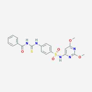 molecular formula C20H19N5O5S2 B464922 4-{[(benzoylamino)carbothioyl]amino}-N-(2,6-dimethoxy-4-pyrimidinyl)benzenesulfonamide CAS No. 331422-74-3