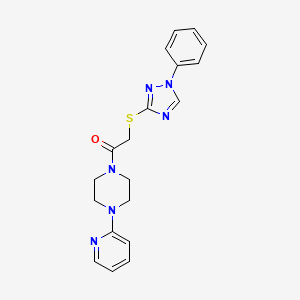 molecular formula C19H20N6OS B4649228 1-{[(1-phenyl-1H-1,2,4-triazol-3-yl)thio]acetyl}-4-(2-pyridinyl)piperazine 