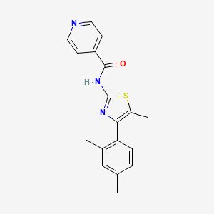 molecular formula C18H17N3OS B4649230 N-[4-(2,4-dimethylphenyl)-5-methyl-1,3-thiazol-2-yl]isonicotinamide 