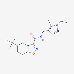molecular formula C19H28N4O2 B4649243 5-tert-butyl-N-[(1-ethyl-5-methyl-1H-pyrazol-4-yl)methyl]-4,5,6,7-tetrahydro-1,2-benzisoxazole-3-carboxamide 