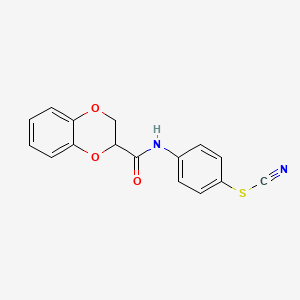 molecular formula C16H12N2O3S B4649249 4-[(2,3-dihydro-1,4-benzodioxin-2-ylcarbonyl)amino]phenyl thiocyanate 