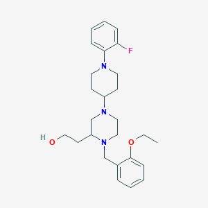 molecular formula C26H36FN3O2 B4649263 2-{1-(2-ethoxybenzyl)-4-[1-(2-fluorophenyl)-4-piperidinyl]-2-piperazinyl}ethanol 