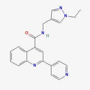 molecular formula C21H19N5O B4649269 N-[(1-ethyl-1H-pyrazol-4-yl)methyl]-2-(4-pyridinyl)-4-quinolinecarboxamide 