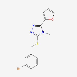 molecular formula C14H12BrN3OS B4649277 3-[(3-bromobenzyl)thio]-5-(2-furyl)-4-methyl-4H-1,2,4-triazole 