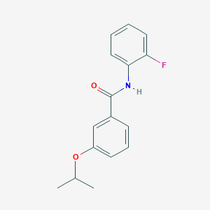 molecular formula C16H16FNO2 B4649282 N-(2-fluorophenyl)-3-isopropoxybenzamide 