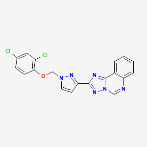 molecular formula C19H12Cl2N6O B4649313 2-{1-[(2,4-dichlorophenoxy)methyl]-1H-pyrazol-3-yl}[1,2,4]triazolo[1,5-c]quinazoline 