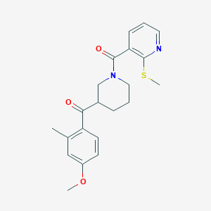 molecular formula C21H24N2O3S B4649316 (4-methoxy-2-methylphenyl)(1-{[2-(methylthio)-3-pyridinyl]carbonyl}-3-piperidinyl)methanone 