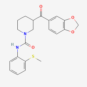 molecular formula C21H22N2O4S B4649323 3-(1,3-benzodioxol-5-ylcarbonyl)-N-[2-(methylthio)phenyl]-1-piperidinecarboxamide 