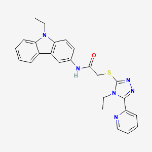 N-(9-ethyl-9H-carbazol-3-yl)-2-{[4-ethyl-5-(2-pyridinyl)-4H-1,2,4-triazol-3-yl]thio}acetamide