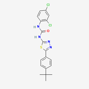 molecular formula C19H18Cl2N4OS B4649333 N-[5-(4-tert-butylphenyl)-1,3,4-thiadiazol-2-yl]-N'-(2,4-dichlorophenyl)urea 
