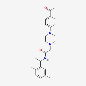 molecular formula C24H31N3O2 B4649344 2-[4-(4-acetylphenyl)-1-piperazinyl]-N-[1-(2,5-dimethylphenyl)ethyl]acetamide CAS No. 908495-39-6