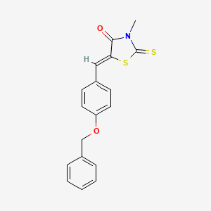 molecular formula C18H15NO2S2 B4649357 5-[4-(benzyloxy)benzylidene]-3-methyl-2-thioxo-1,3-thiazolidin-4-one 