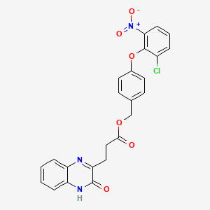 molecular formula C24H18ClN3O6 B4649428 4-(2-chloro-6-nitrophenoxy)benzyl 3-(3-hydroxy-2-quinoxalinyl)propanoate 