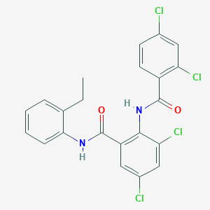 molecular formula C22H16Cl4N2O2 B4649429 3,5-dichloro-2-[(2,4-dichlorobenzoyl)amino]-N-(2-ethylphenyl)benzamide 