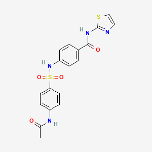 molecular formula C18H16N4O4S2 B4649436 4-({[4-(acetylamino)phenyl]sulfonyl}amino)-N-1,3-thiazol-2-ylbenzamide 