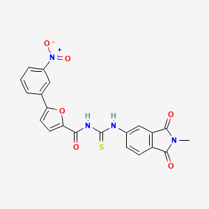 molecular formula C21H14N4O6S B4649438 N-{[(2-methyl-1,3-dioxo-2,3-dihydro-1H-isoindol-5-yl)amino]carbonothioyl}-5-(3-nitrophenyl)-2-furamide 