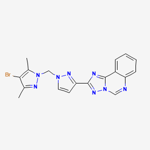 molecular formula C18H15BrN8 B4649456 2-{1-[(4-bromo-3,5-dimethyl-1H-pyrazol-1-yl)methyl]-1H-pyrazol-3-yl}[1,2,4]triazolo[1,5-c]quinazoline 