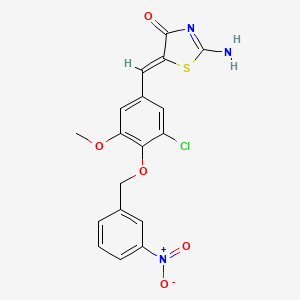 molecular formula C18H14ClN3O5S B4649462 5-{3-chloro-5-methoxy-4-[(3-nitrobenzyl)oxy]benzylidene}-2-imino-1,3-thiazolidin-4-one 