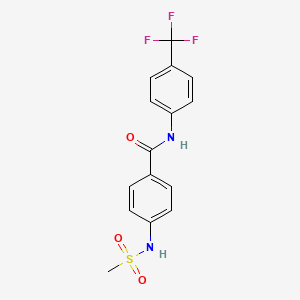 molecular formula C15H13F3N2O3S B4649465 4-[(methylsulfonyl)amino]-N-[4-(trifluoromethyl)phenyl]benzamide 