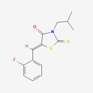 molecular formula C14H14FNOS2 B4649494 5-(2-fluorobenzylidene)-3-isobutyl-2-thioxo-1,3-thiazolidin-4-one 