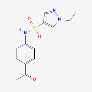 molecular formula C13H15N3O3S B4649498 N-(4-acetylphenyl)-1-ethyl-1H-pyrazole-4-sulfonamide 