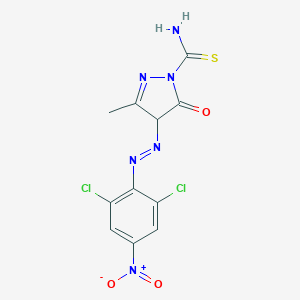 molecular formula C11H8Cl2N6O3S B464950 4-({2,6-dichloro-4-nitrophenyl}diazenyl)-3-methyl-5-oxo-4,5-dihydro-1H-pyrazole-1-carbothioamide CAS No. 331457-75-1