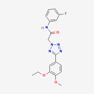 molecular formula C18H18FN5O3 B4649502 2-[5-(3-ethoxy-4-methoxyphenyl)-2H-tetrazol-2-yl]-N-(3-fluorophenyl)acetamide 