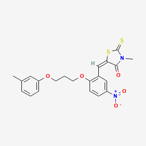 3-methyl-5-{2-[3-(3-methylphenoxy)propoxy]-5-nitrobenzylidene}-2-thioxo-1,3-thiazolidin-4-one